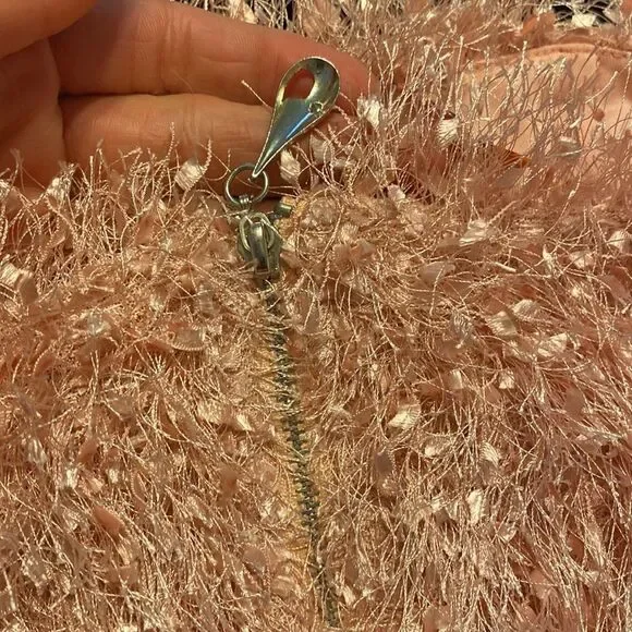 Fashion Nova faux fur fringe tube top. Size medium. - Picture 5 of 6